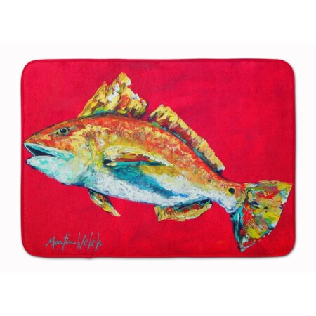 Carolines Treasures Fish Red Fish Woo Hoo Machine Washable Memory Foam Mat MW1103RUG
